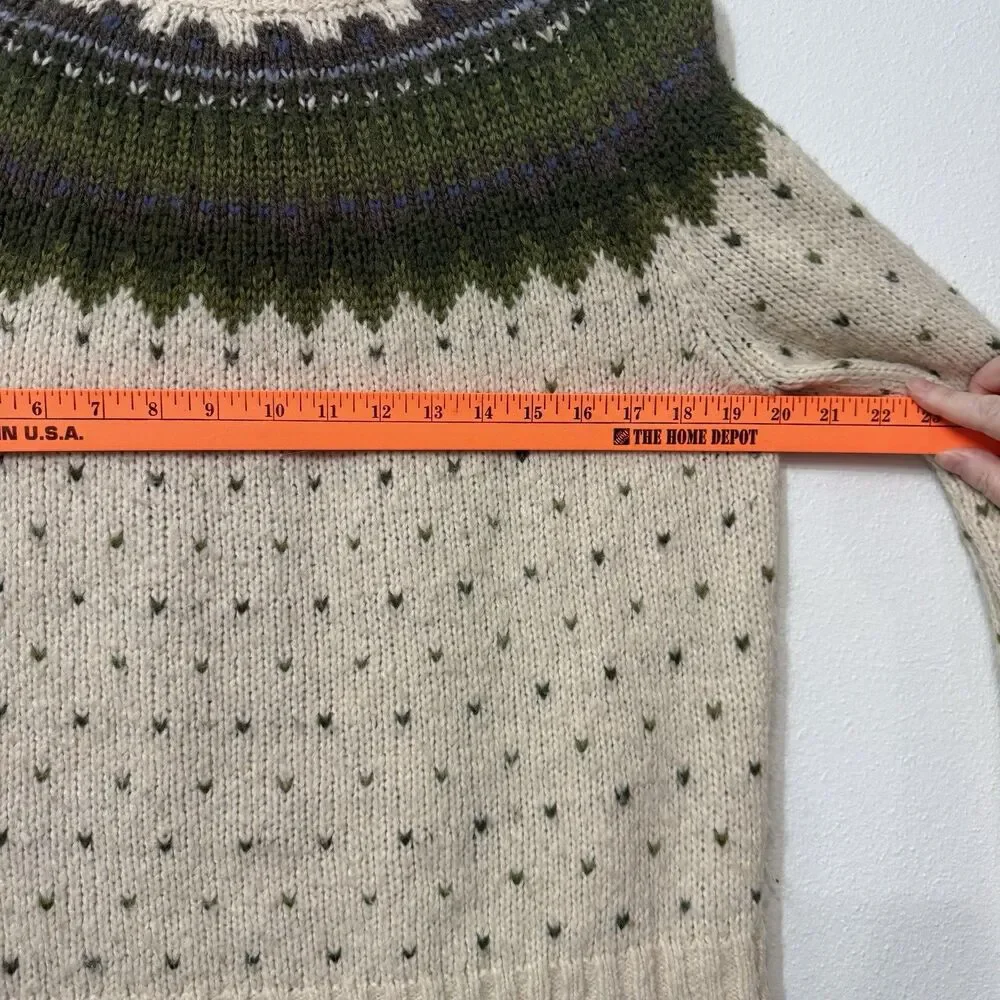 J Crew Women’s Fair Isle Turtleneck Pullover Sweater Lambswool Mohair Large